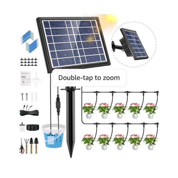 Solar Drip Irrigation System Outdoor, Skycow 3W Solar & USB Power Drip... - Picture 1 of 9